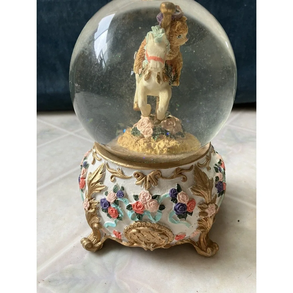 San Francisco Music Box Carousel Horse Water Globe-Plays- My Favorite Things